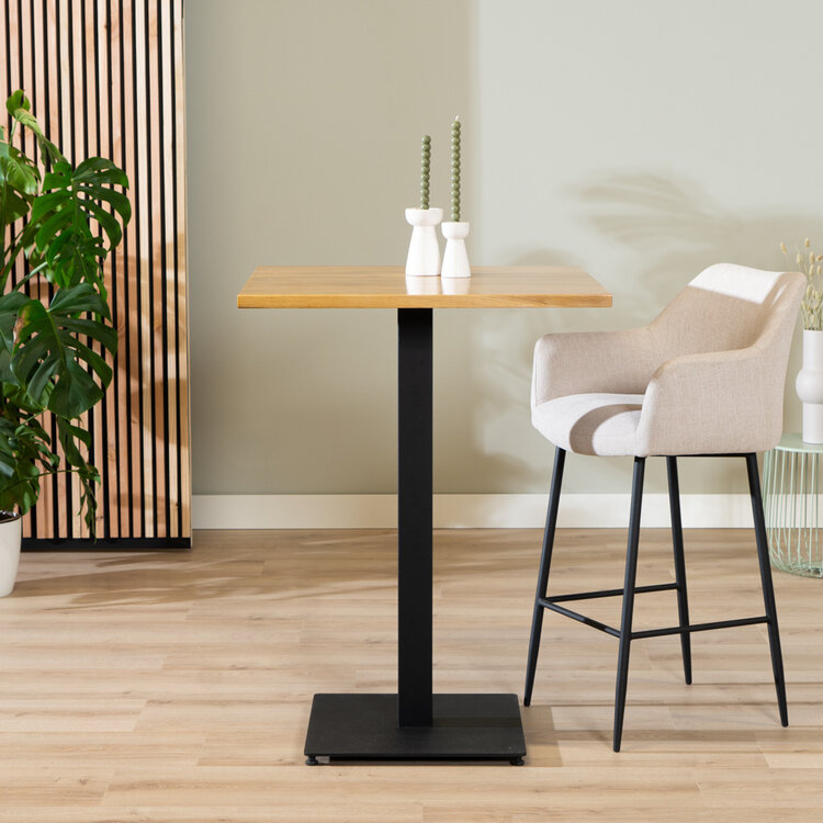 Bartafel Sven eikenhout 80 x 80 x 108 cm