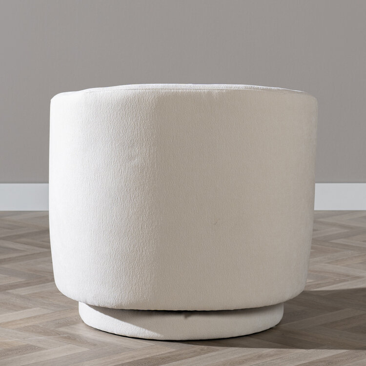Scandinavische fauteuil Valerie draaibaar chenille off white