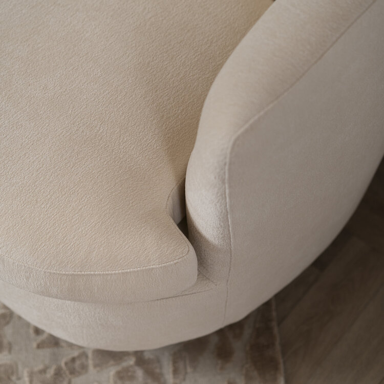 Scandinavische fauteuil Valerie draaibaar chenille off white