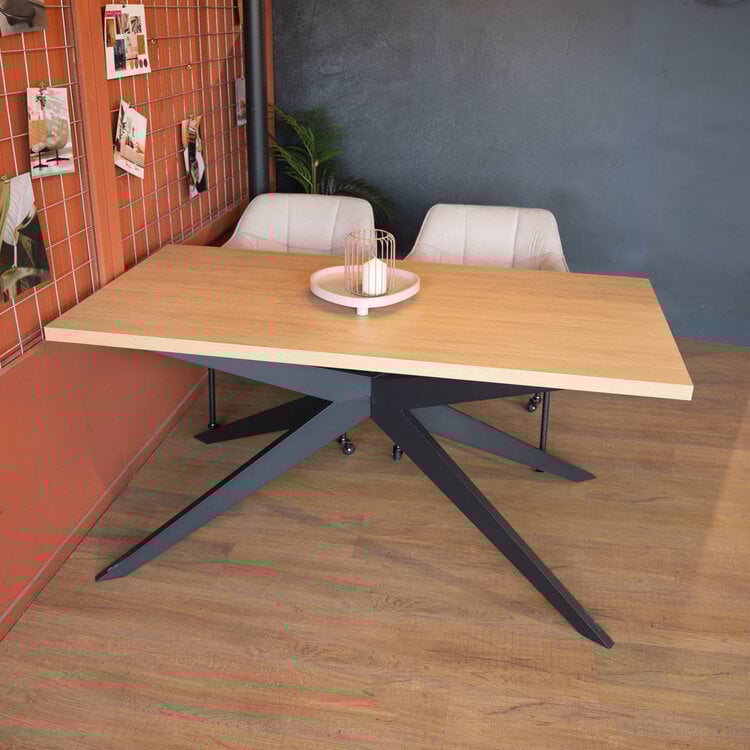 Eettafel Liam melamine eiken 160 x 80 cm