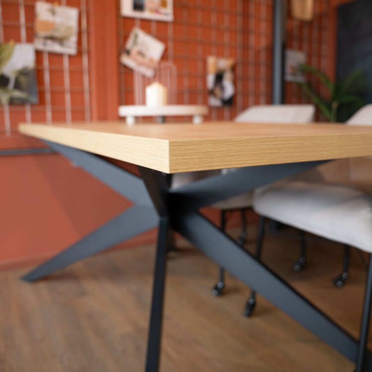 Eettafel Liam melamine eiken 160 x 80 cm