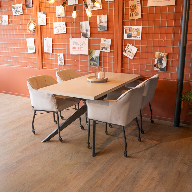 Eettafel Otis melamine beige 160 x 80 cm