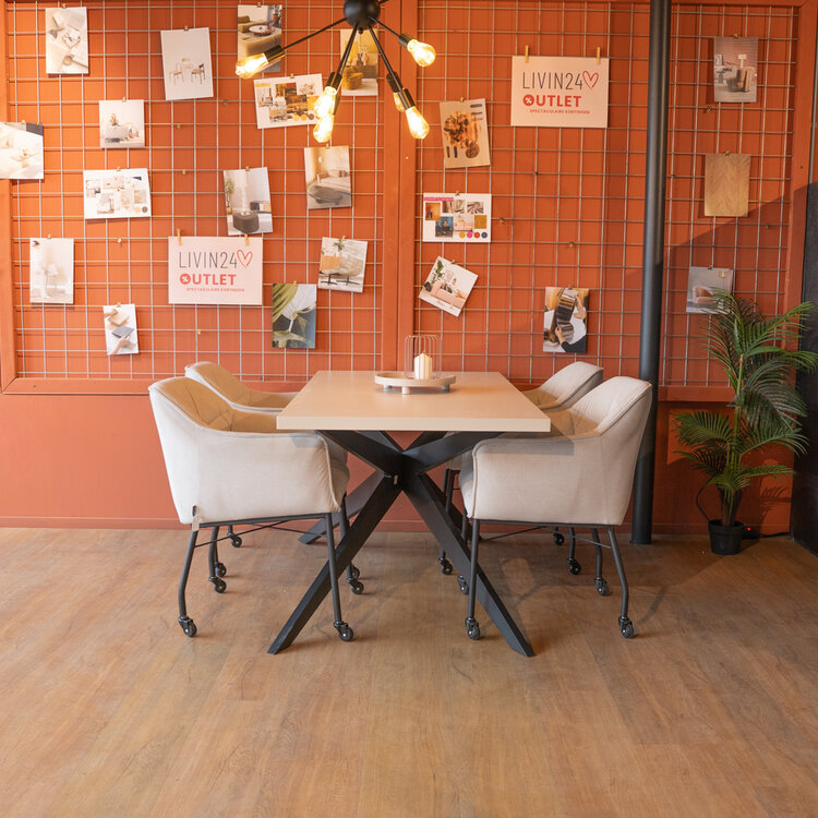 Eettafel Otis melamine beige 160 x 80 cm