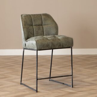 Industriële barkruk Abel olijfgroen 70 cm