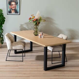 Eettafel Alec melamine eiken 220 x 90 cm