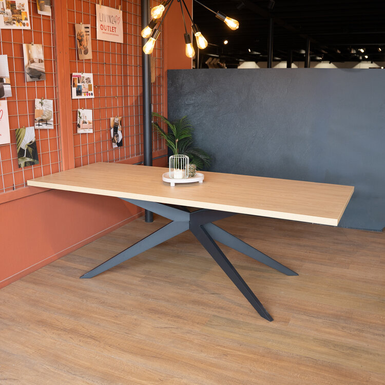 Eettafel Liam melamine eiken 220 x 90 cm