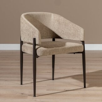Velvet eetkamerstoel Bret taupe