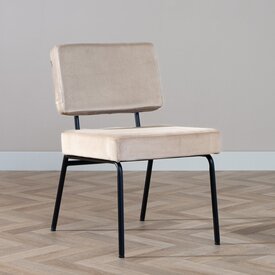 Velvet eetkamerstoel Espen taupe