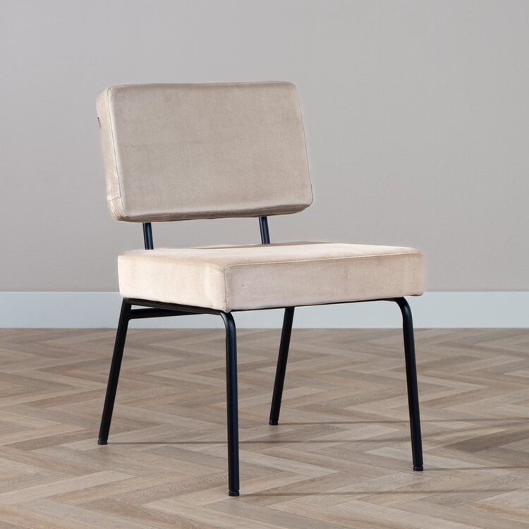 Velvet eetkamerstoel Espen taupe