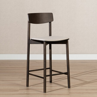 Barkruk Inez walnoot/ off white 70 cm