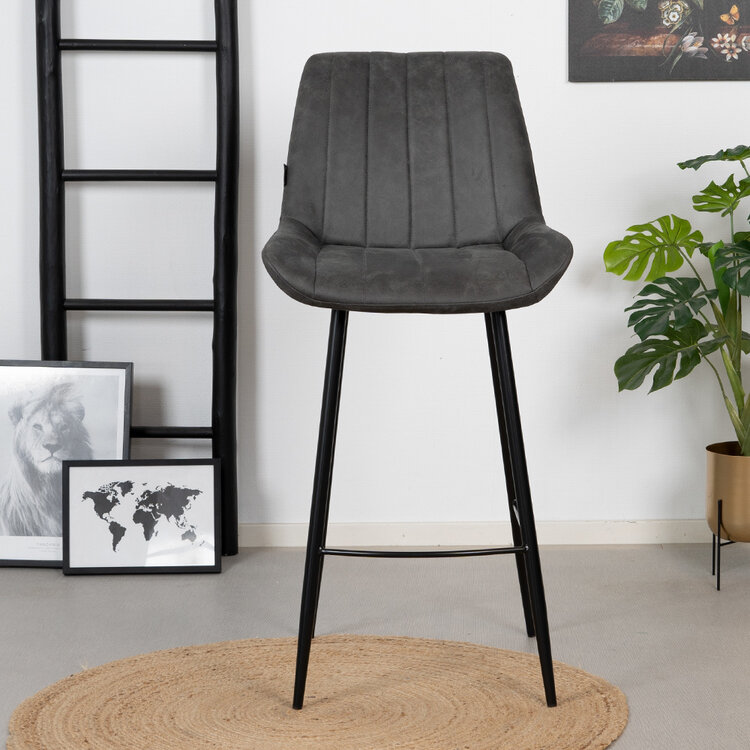 Industriële barkruk Brooke antraciet 74 cm