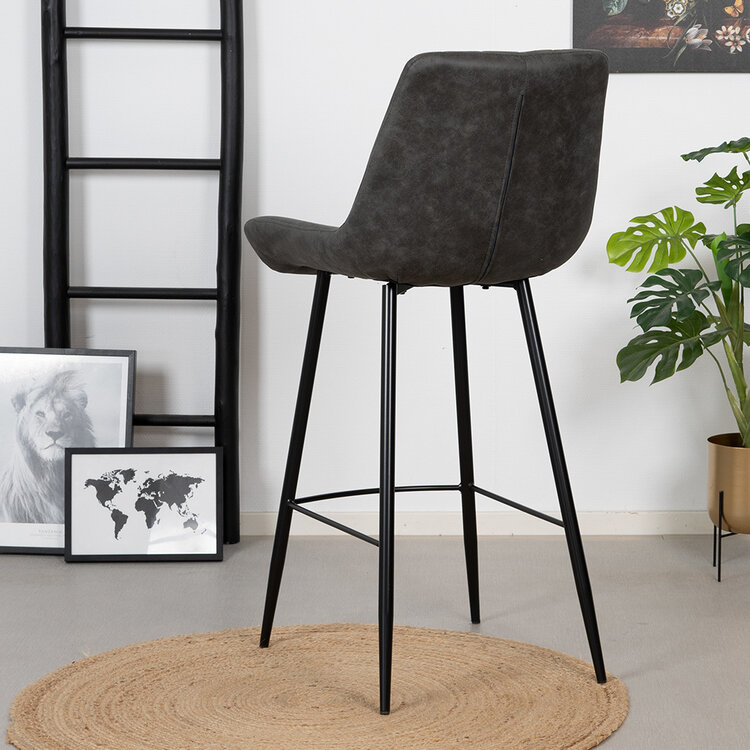 Industriële barkruk Brooke antraciet 74 cm