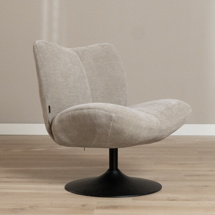 Draaifauteuil Lise chenille taupe