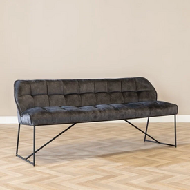Velvet eetkamerbank Janna antraciet 155 cm