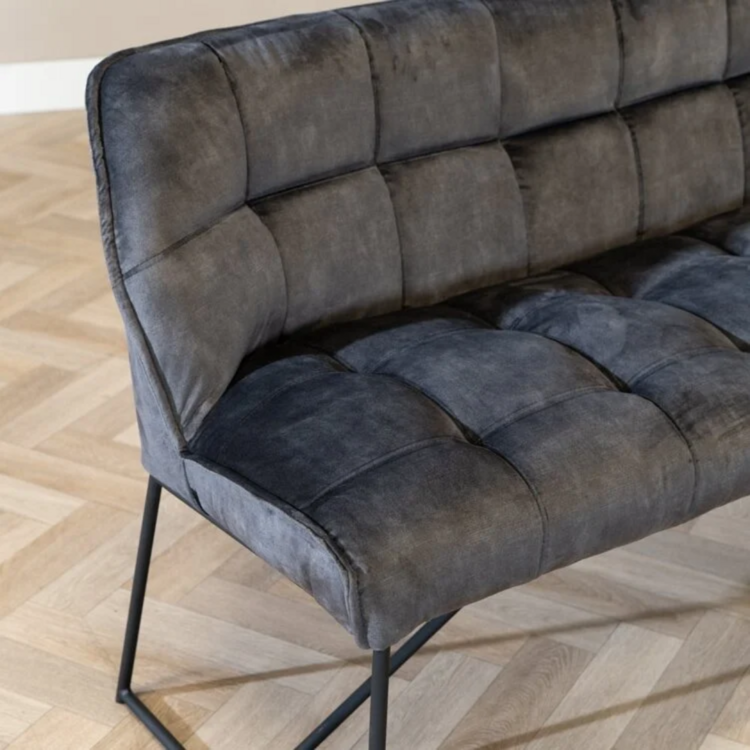 Velvet eetkamerbank Janna antraciet 155 cm