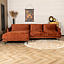 Velvet hoekbank Denver koper links