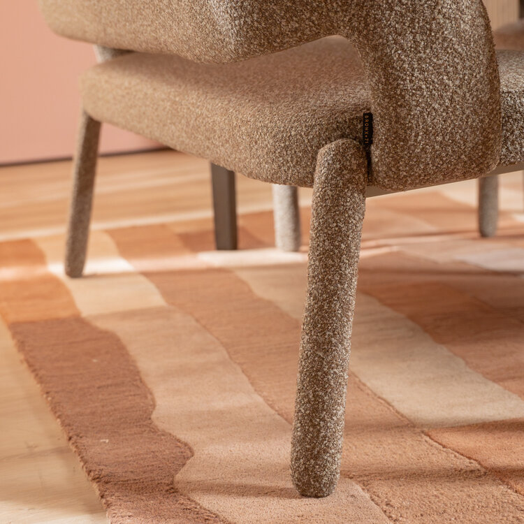 Eetkamerbank June bruin bouclé 160 cm