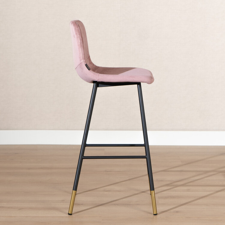 Velvet barkruk Mikky roze 65-78 cm