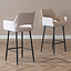 Scandinavische barkruk Inga gerecyclede stof beige 78 cm