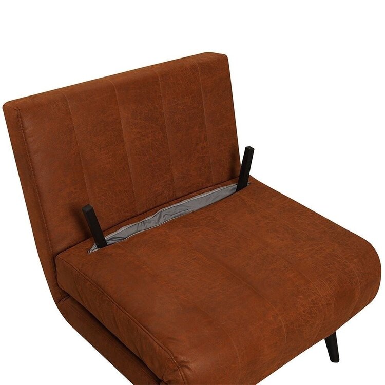 Slaapfauteuil Hanna cognac eco-leer