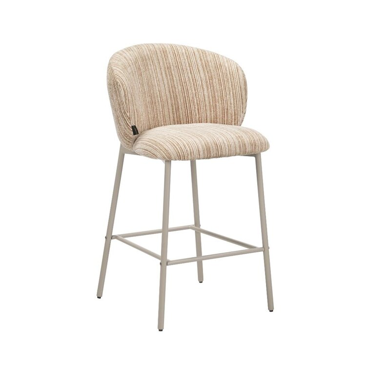 Barkruk Milo chenille beige/taupe 70 cm