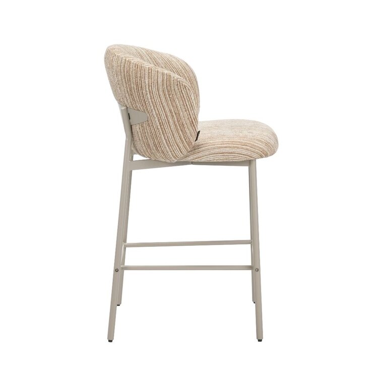 Barkruk Milo chenille beige/taupe 70 cm