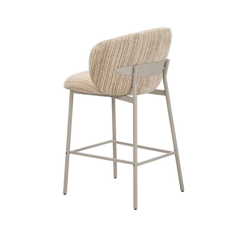 Barkruk Milo chenille beige/taupe 70 cm