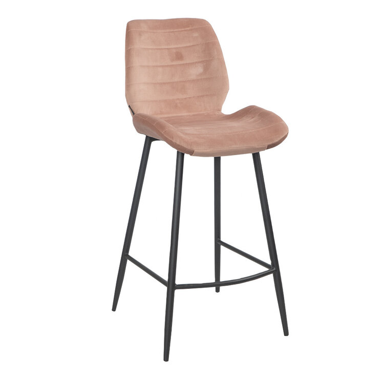 Velvet barkruk Toby roze 71 cm