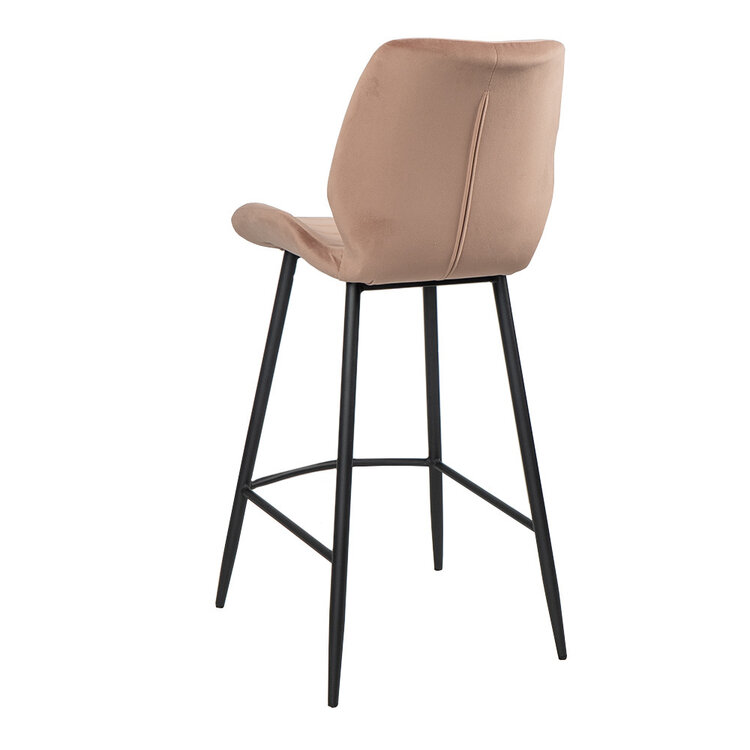 Velvet barkruk Toby roze 71 cm