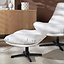 Draaifauteuil met hocker Cristo linnen off white