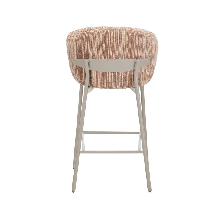 Barkruk Milo chenille beige/pink 70 cm