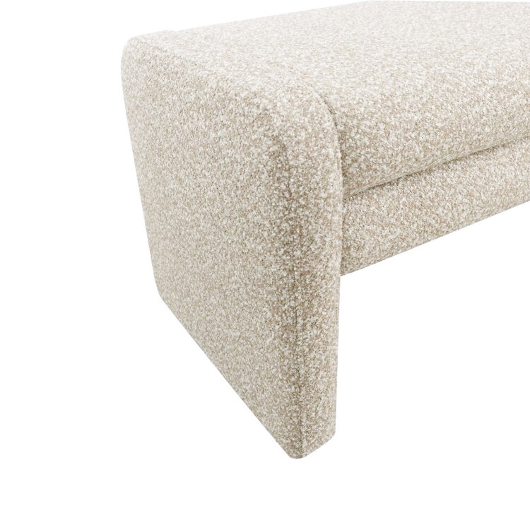 Eetkamerbank Neil bouclé taupe 100 cm