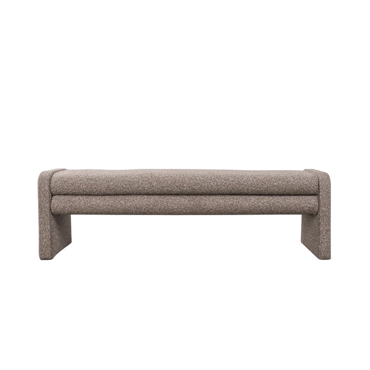 Eetkamerbank Neil bouclé bruin 160 cm