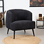 Teddy bouclé fauteuil Nora zwart
