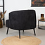 Teddy bouclé fauteuil Nora zwart