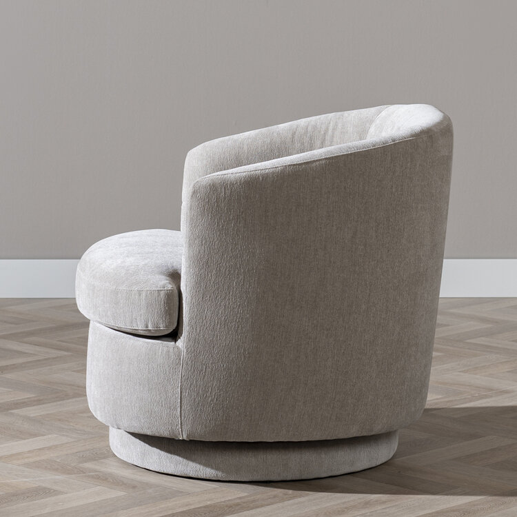 Scandinavische fauteuil Valerie draaibaar chenille taupe