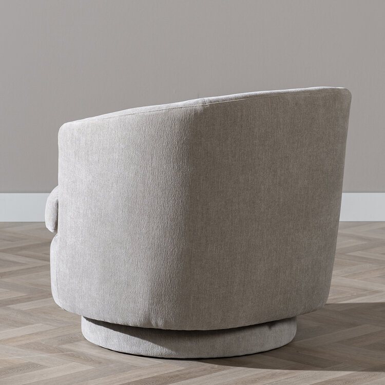 Scandinavische fauteuil Valerie draaibaar chenille taupe