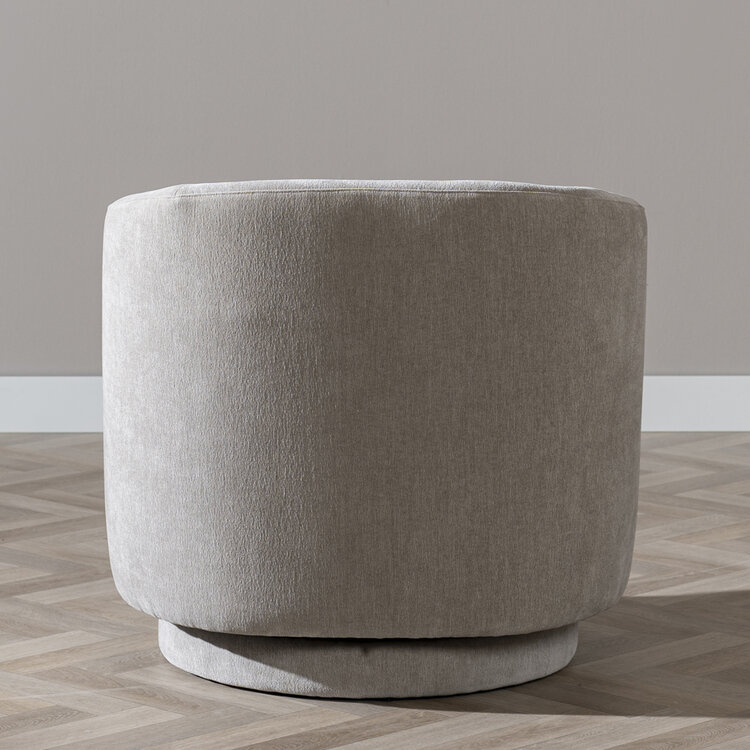 Scandinavische fauteuil Valerie draaibaar chenille taupe