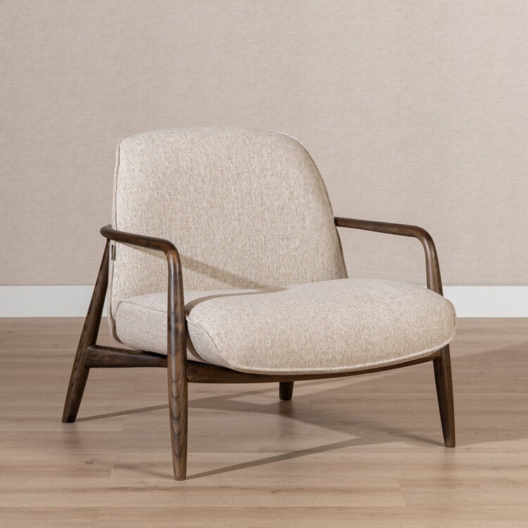 Scandinavische fauteuil Vidar linnen taupe