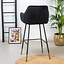 Velvet barkruk Fiona zwart 65-78 cm