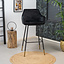 Velvet barkruk Fiona zwart 65-78 cm