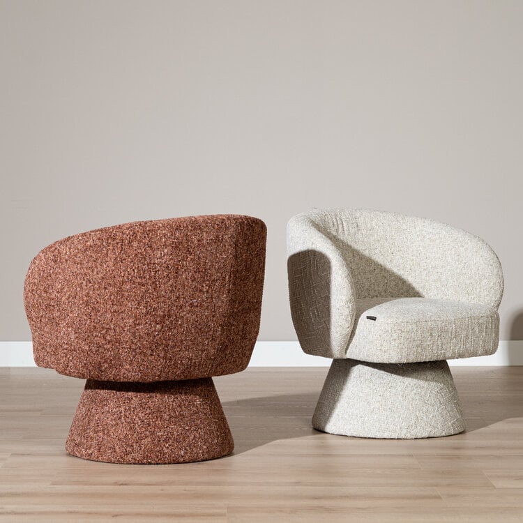 Fauteuil Lenn draaibaar chenille taupe