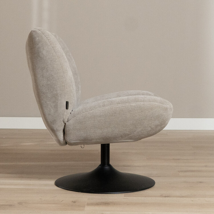 Draaifauteuil Lise chenille taupe