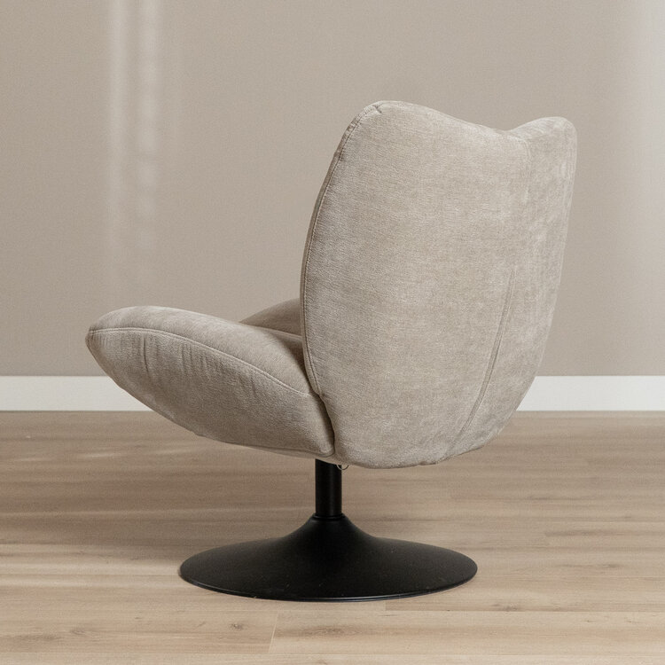 Draaifauteuil Lise chenille taupe