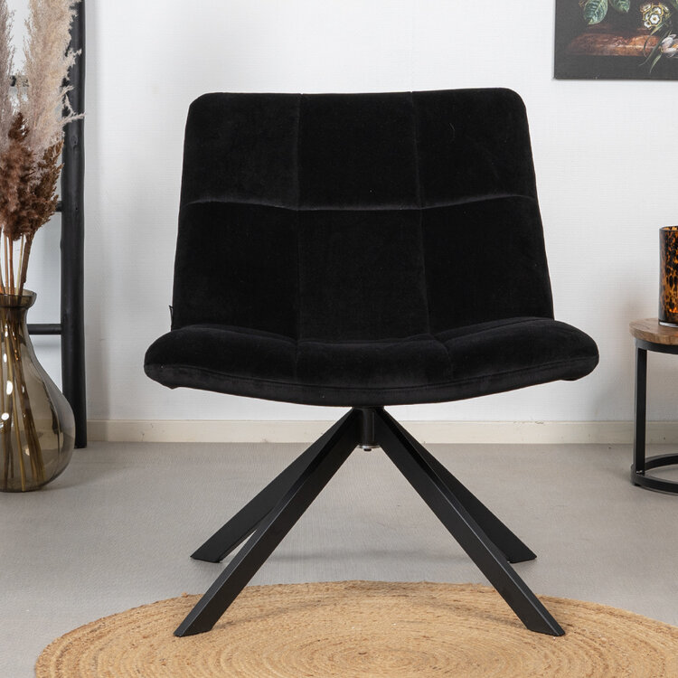 Velvet fauteuil Eevi zwart