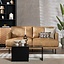 Industriële bank 2,5-zits Denver beige eco-leer