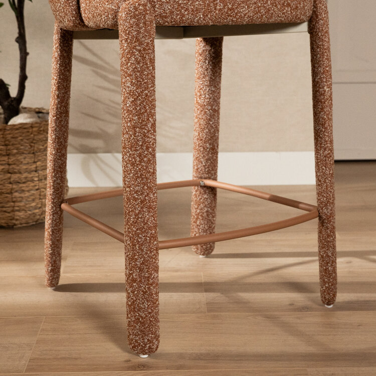 Barkruk June bouclé terracotta 70 cm