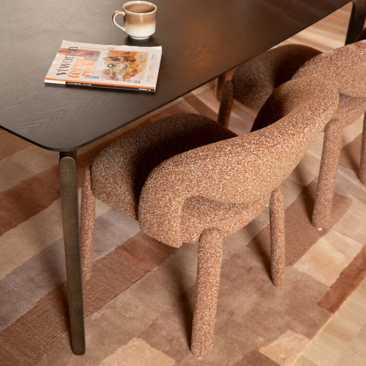 Eetkamerstoel Dean bouclé terracotta