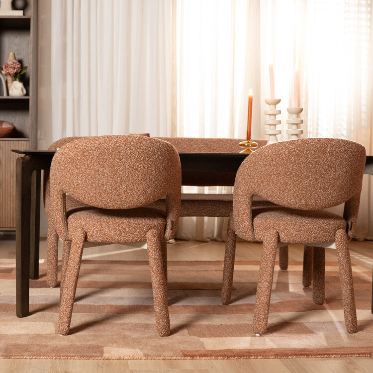 Eetkamerstoel Dean bouclé terracotta