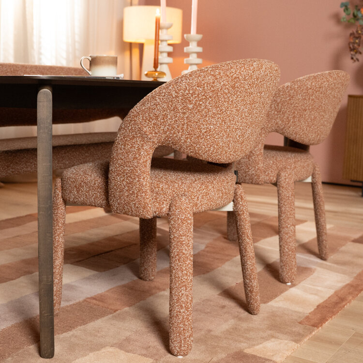 Eetkamerstoel Dean bouclé terracotta